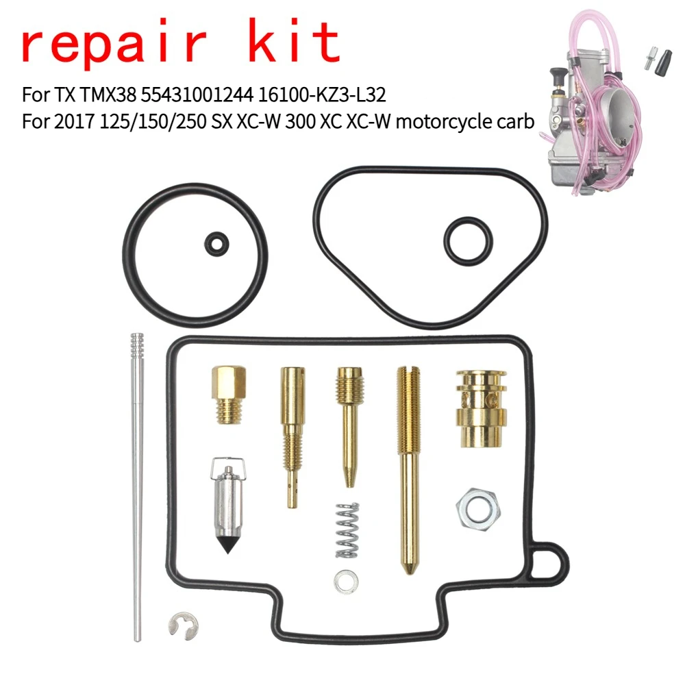 Carburetor Repair Kit for TX TMX38 55431001244 16100-KZ3-L32 For 2017 125/150/250 SX XC-W 300 XC XC-W motorcycle carb
Carburetor Repair Kit for TX TMX38 55431001244 16100-KZ3-L32 For 2017 125/150/250 SX XC-W 300 XC XC-W motorcycle carb