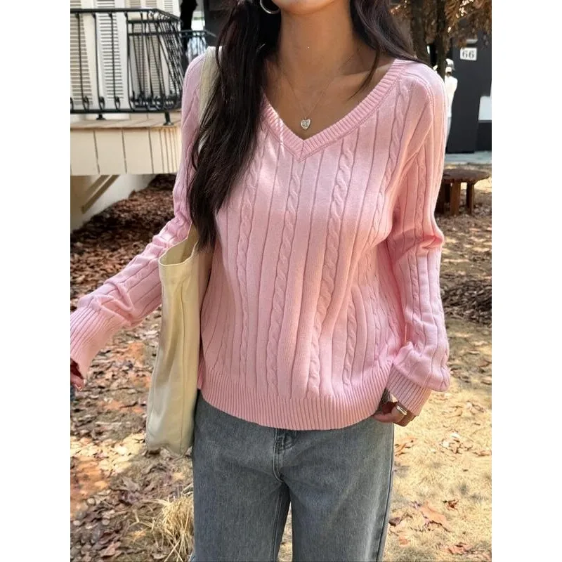 Y2K Style V Neck Knit Sweater Women's Fashion Cross-Border Clothing Comfortable Soft Material Spring Summer Autumn Season
Y2K Style V Neck Knit Sweater Women's Fashion Cross-Border Clothing Comfortable Soft Material Spring Summer Autumn Season