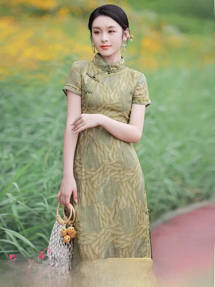 New Chinese Style Women's Dress Summer 2026 ZG Qihua Middle-Length Reformed Silk Flag Robe Breathable Shor...
New Chinese Style Women's Dress Summer 2026 ZG Qihua Middle-Length Reformed Silk Flag Robe Breathable Shor...