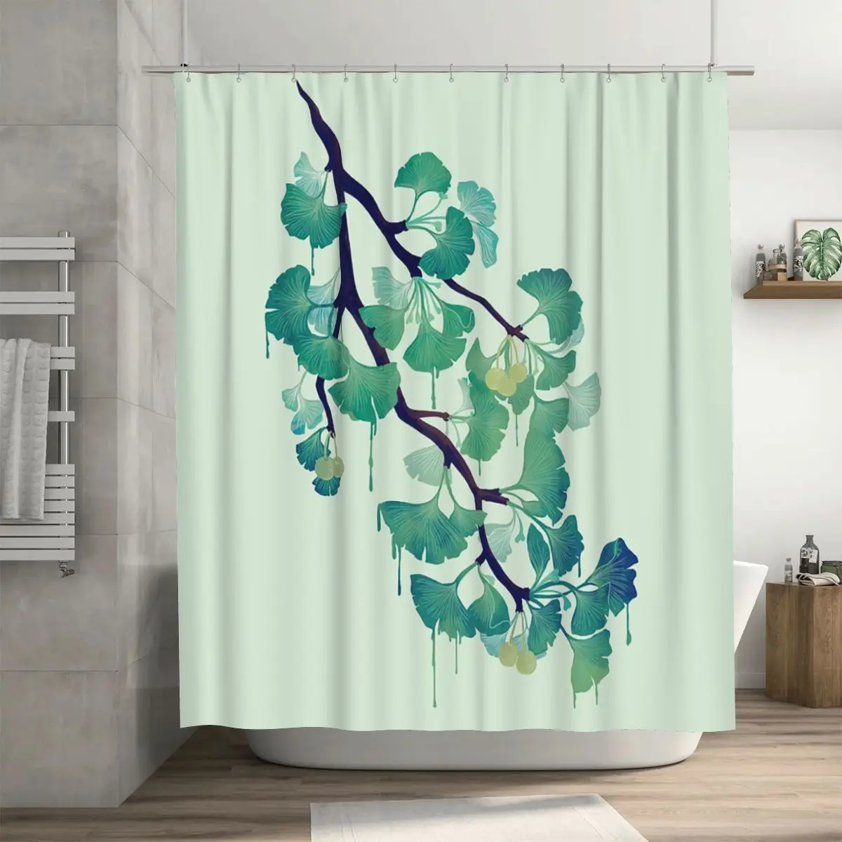 Занавеска для душа O Ginkgo (зеленая) из полиэстера, водонепроницаемая, с крючками
Занавеска для душа O Ginkgo (зеленая) из полиэстера, водонепроницаемая, с крючками