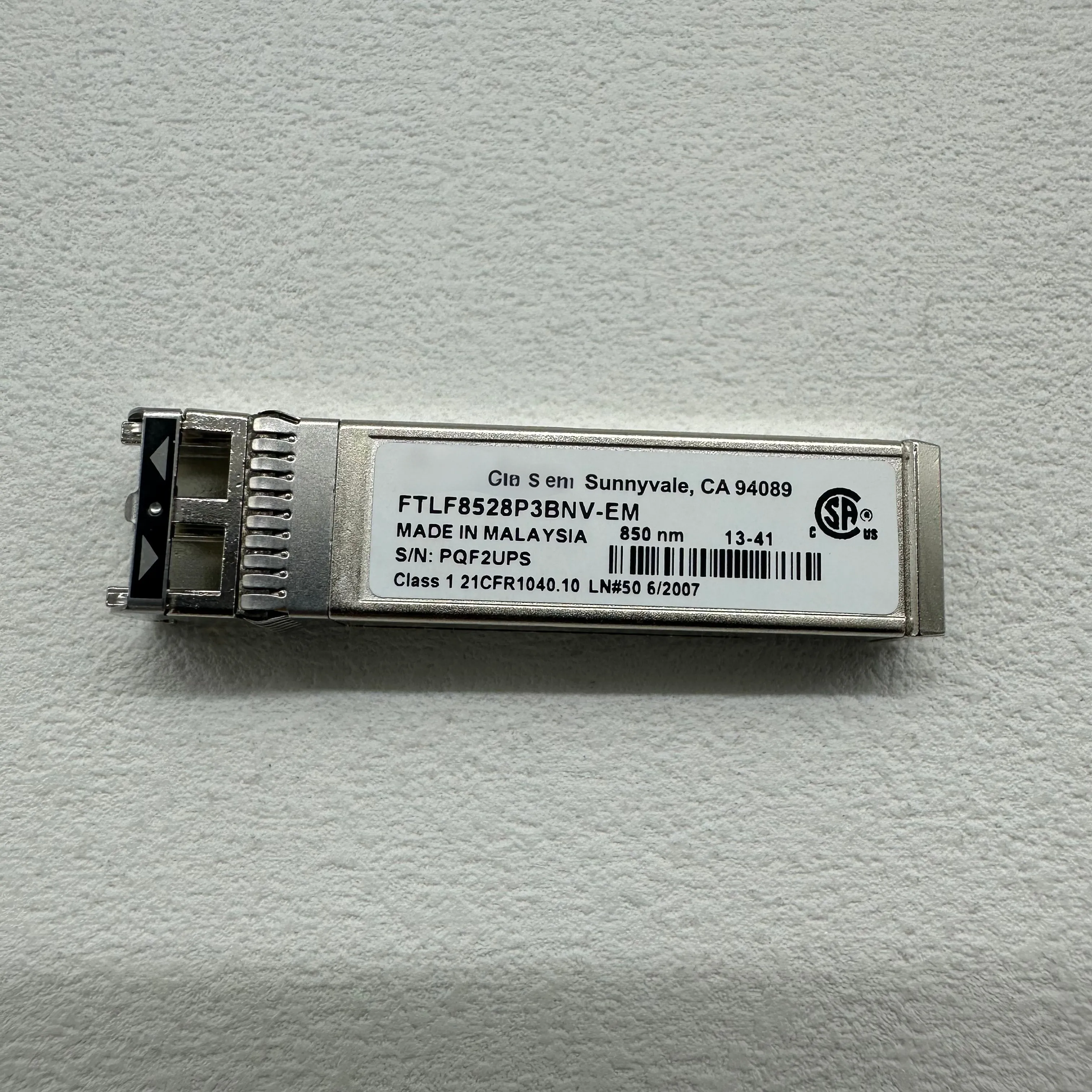 FTLF8528P3BNV-EM 8G Fibre Channel SFP+ 850nm 150m LC MMF Transceiver
FTLF8528P3BNV-EM 8G Fibre Channel SFP+ 850nm 150m LC MMF Transceiver