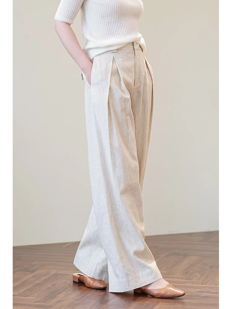 High Waist Straight Leg Cotton Linen Wide Leg Pants Women's Casual Trousers Lazy Loose Sle High Waist Slimming Effect
High Waist Straight Leg Cotton Linen Wide Leg Pants Women's Casual Trousers Lazy Loose Sle High Waist Slimming Effect