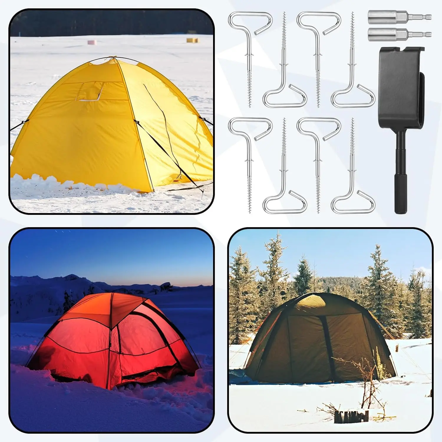 AEF6-Ice Anchor Tool Kit Includes Ice Anchor Drill Adapter 8 Threaded Peg Ice Fishing Shelter Stake Nail 2 Impact Socket
AEF6-Ice Anchor Tool Kit Includes Ice Anchor Drill Adapter 8 Threaded Peg Ice Fishing Shelter Stake Nail 2 Impact Socket