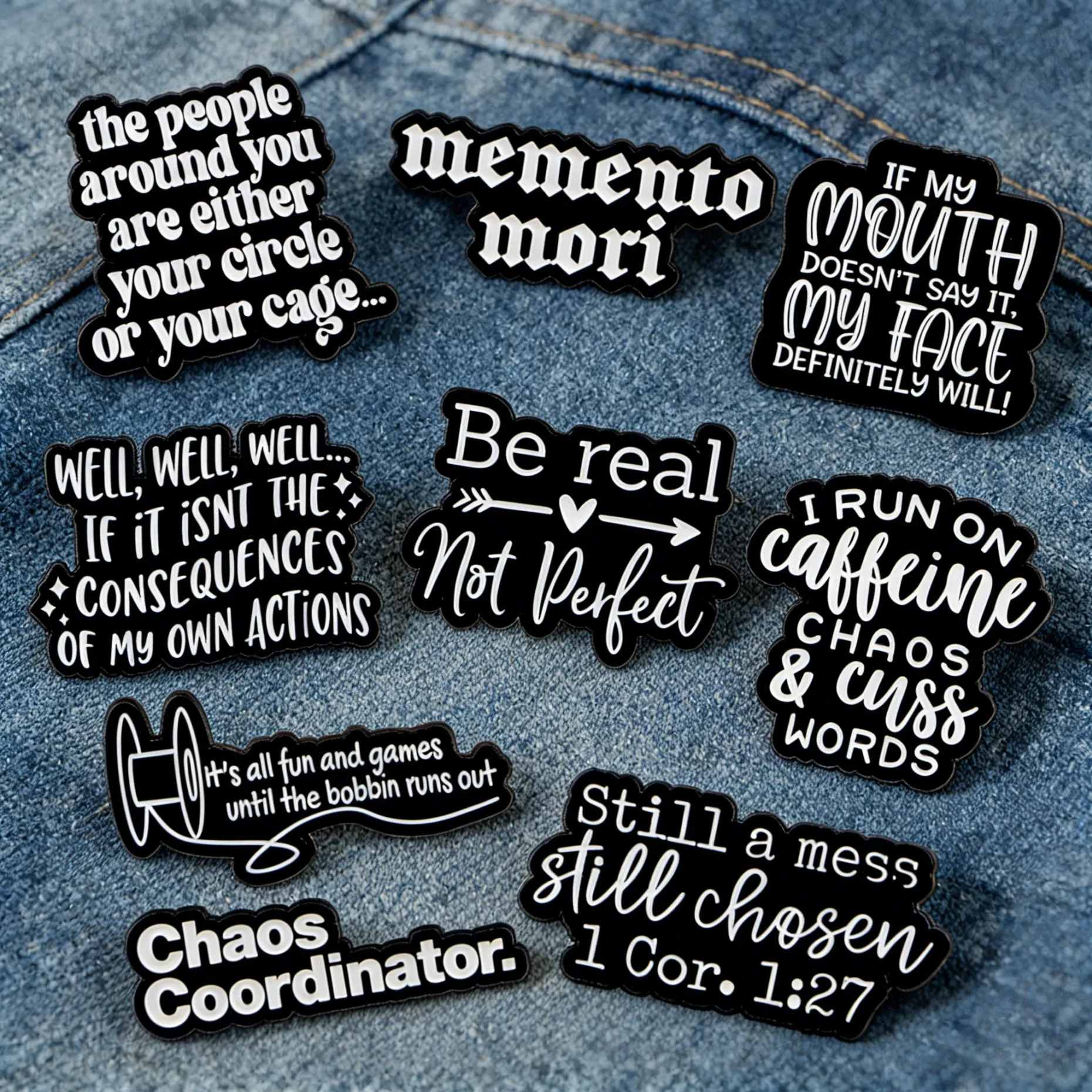 4/5pcs/set "Chaos Coordinator" Words Enamel Pins Black Metal Brooch Backpack Collar Lapel Badges Fashion Jewelry Collection Gift
4/5pcs/set "Chaos Coordinator" Words Enamel Pins Black Metal Brooch Backpack Collar Lapel Badges Fashion Jewelry Collection Gift