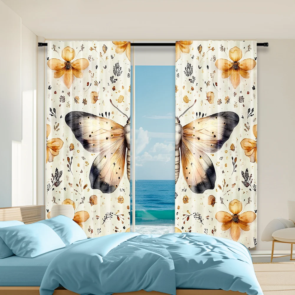 2 pcs, versatile polyester transparent curtains for home decoration Vintage Butterfly & Floral Leaf Pee for use in bedrooms and
2 pcs, versatile polyester transparent curtains for home decoration Vintage Butterfly & Floral Leaf Pee for use in bedrooms and