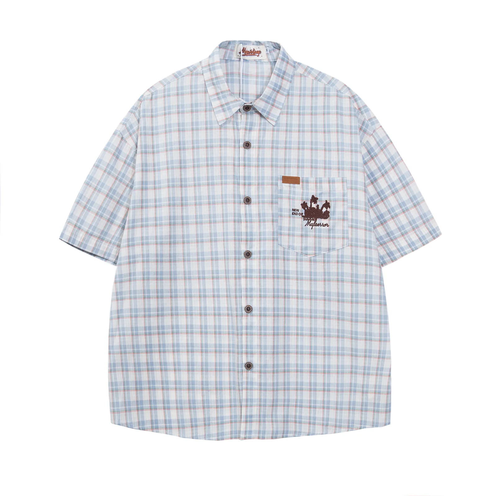Japanese Vintage Shirts for Man Y2k Streetwear Pure Cotton Letter Embroidery Plaid Short Sleeve Shirts Summer Couple Shirts Male
Japanese Vintage Shirts for Man Y2k Streetwear Pure Cotton Letter Embroidery Plaid Short Sleeve Shirts Summer Couple Shirts Male