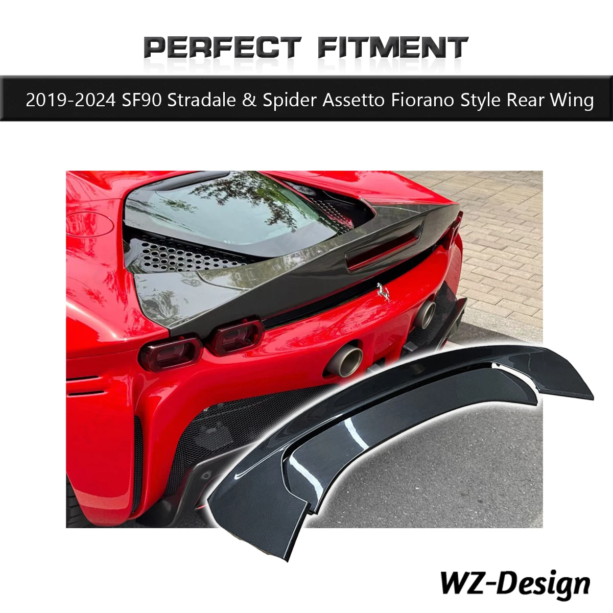 Dry Carbon Fiber Assetto Fiorano Style Rear Wing Fit For 2019-2024 SF90 Stradale Spider Trunk Spoiler Aero Kit
Dry Carbon Fiber Assetto Fiorano Style Rear Wing Fit For 2019-2024 SF90 Stradale Spider Trunk Spoiler Aero Kit