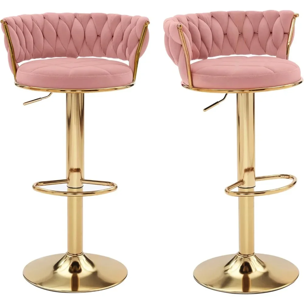 Set of 2 360° Swivel Bar Stools, Adjustable Barstools Counter Height Stools with Back and Arm,Velvet Woven Kitchen Island Stools
Set of 2 360° Swivel Bar Stools, Adjustable Barstools Counter Height Stools with Back and Arm,Velvet Woven Kitchen Island Stools
