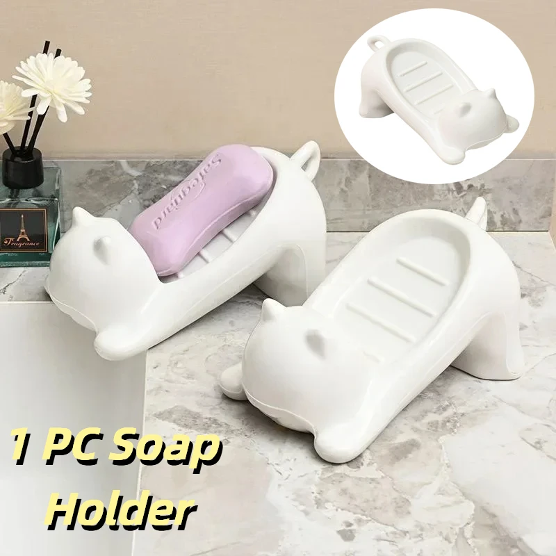 Cute Cat Drain Soap Holder Container Smooth Ceramic Toilet Soap Dish Case Tray Bathroom Accessories Washroom Tools Home Decor
Cute Cat Drain Soap Holder Container Smooth Ceramic Toilet Soap Dish Case Tray Bathroom Accessories Washroom Tools Home Decor