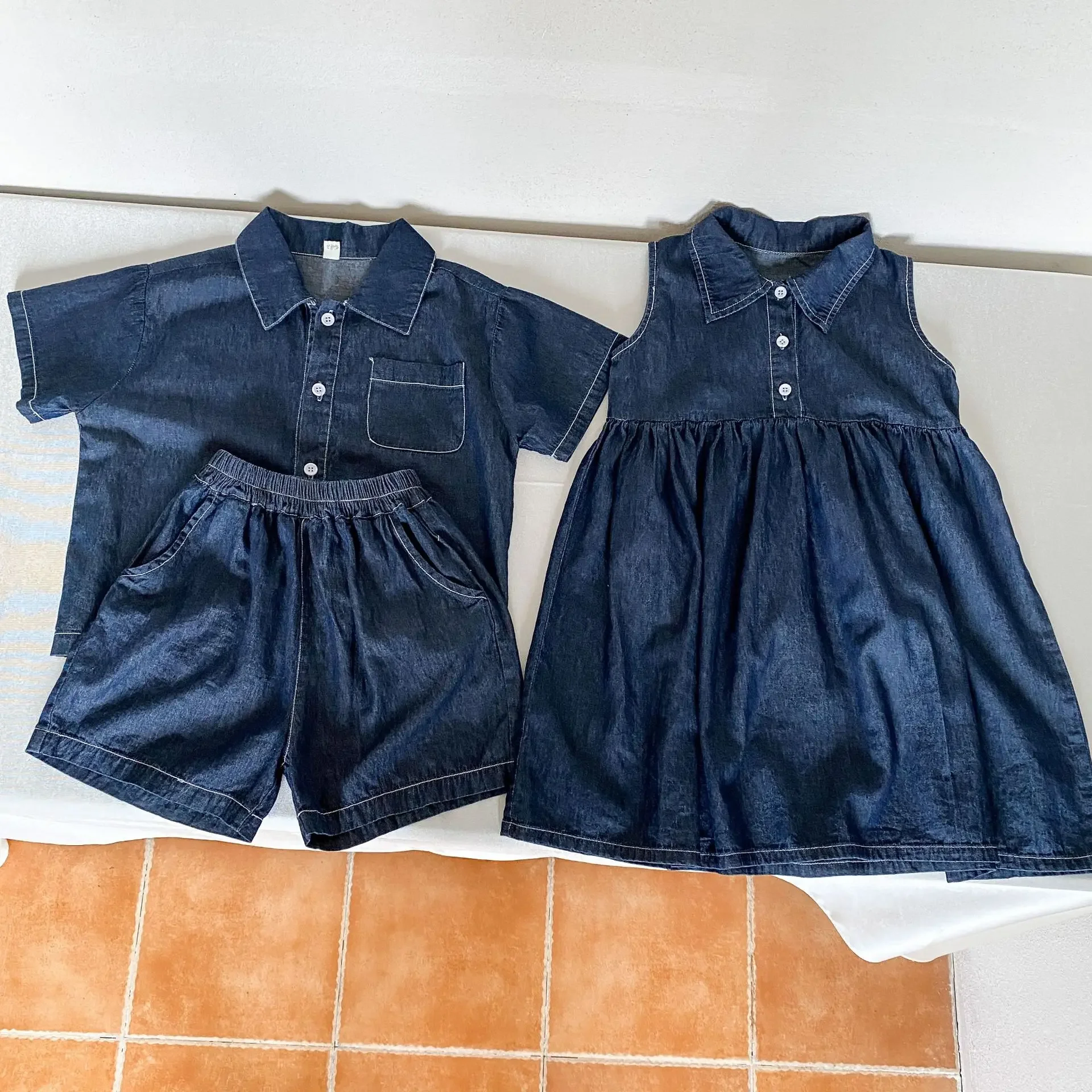 Summer Denim Suit For Boy Casual Girl's Denim Dress Short Sleeve 22223 Brother Sister Clothes 2025
Summer Denim Suit For Boy Casual Girl's Denim Dress Short Sleeve 22223 Brother Sister Clothes 2025