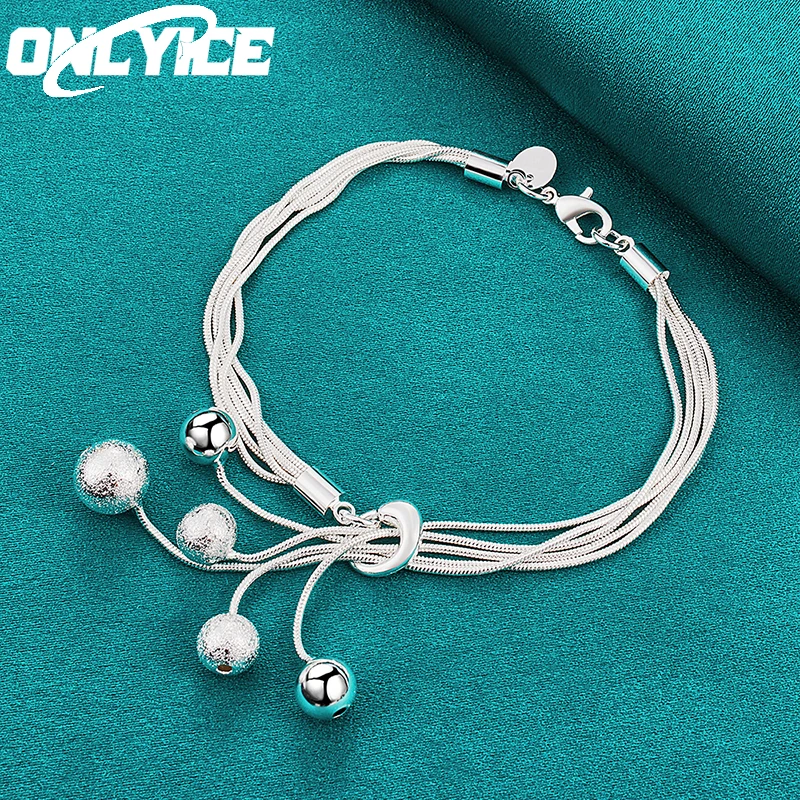Charm 925 Sterling Silver Beautiful Smooth Matte Beads Snake Chain Bracelet For Women Wedding Accessories Fashion Party Jewelry
Charm 925 Sterling Silver Beautiful Smooth Matte Beads Snake Chain Bracelet For Women Wedding Accessories Fashion Party Jewelry