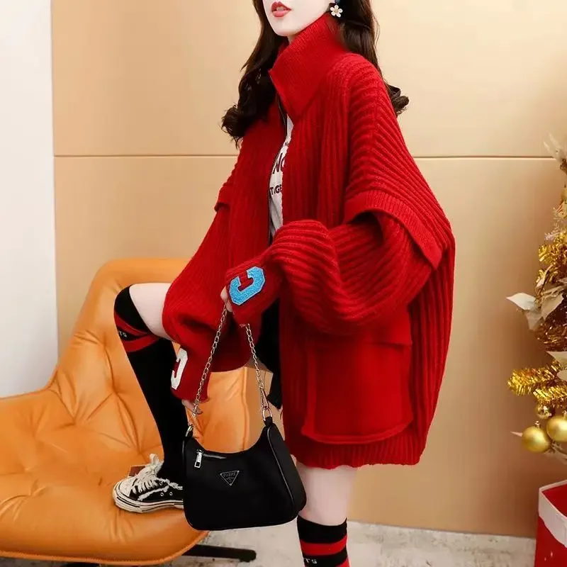 2023 Spring and Autumn Knitted Cardigan Jacket Women's Casual High-neck Sweater Loose Long Blue Black Knitted Jacket Women's
2023 Spring and Autumn Knitted Cardigan Jacket Women's Casual High-neck Sweater Loose Long Blue Black Knitted Jacket Women's