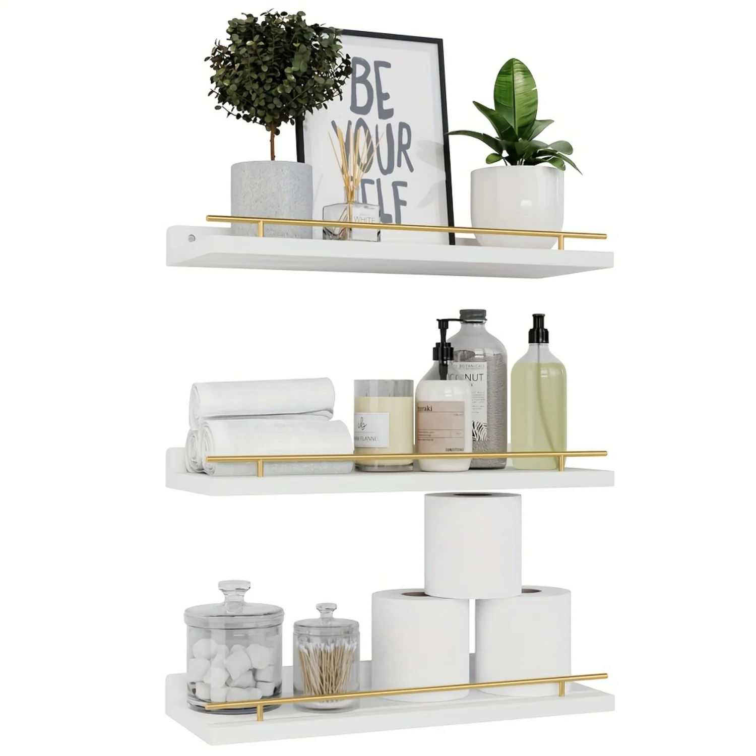 Floating Shelves Set With Rail, Metal Wall Mounted Shelving For Bedroom, Bathroom, , Living Room, Picture Frames & More
Floating Shelves Set With Rail, Metal Wall Mounted Shelving For Bedroom, Bathroom, , Living Room, Picture Frames & More