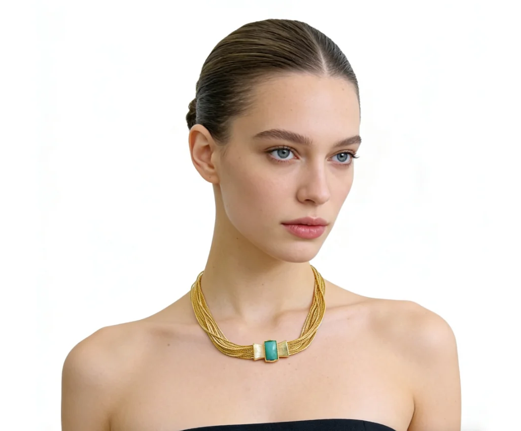 Brass Natural Blue Stone Aventurine Layered Chain Bracelet Women Men Lover Jewelry Designer T Show Runway Gown INS Japan Korean
Brass Natural Blue Stone Aventurine Layered Chain Bracelet Women Men Lover Jewelry Designer T Show Runway Gown INS Japan Korean