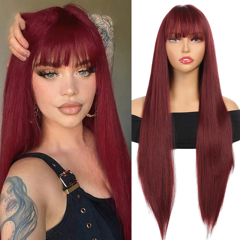 Best-selling 28-inch synthetic wig for long straight hair for Halloween cosplay, daily use wig, high-temperature hair accessory
Best-selling 28-inch synthetic wig for long straight hair for Halloween cosplay, daily use wig, high-temperature hair accessory