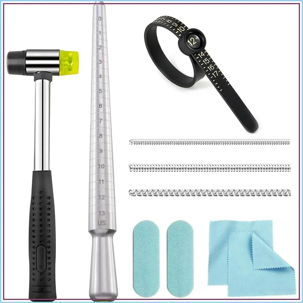 Ring Sizer Measuring Tool, Metal Ring Sizing Kit, Ring Mandrel & Mallet for Fixing Bent Rings
Ring Sizer Measuring Tool, Metal Ring Sizing Kit, Ring Mandrel & Mallet for Fixing Bent Rings