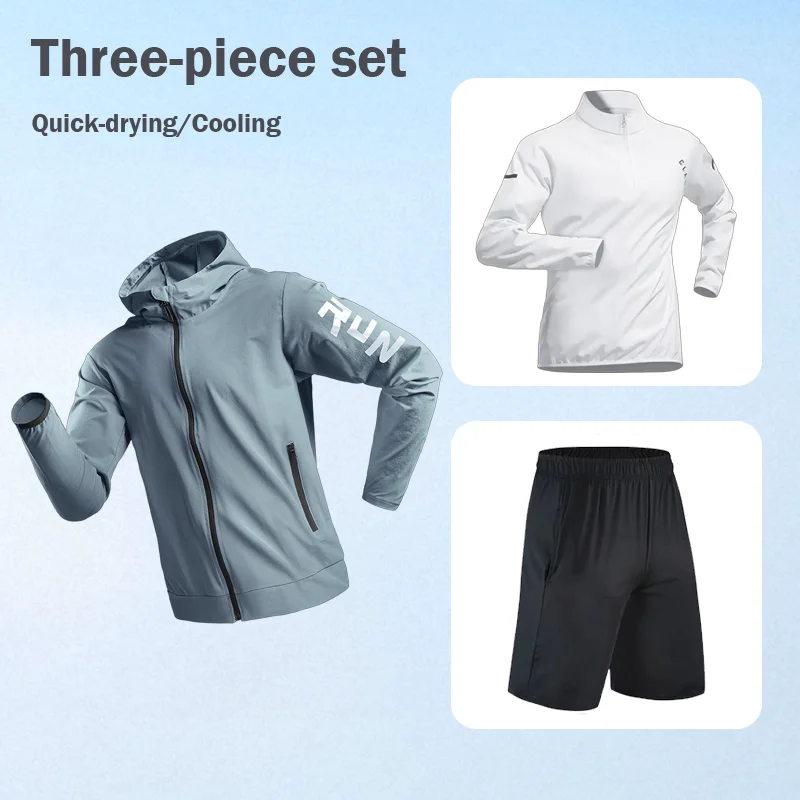 Мужской спортивный костюм-тройка: быстросохнущая одежда для бега, велоспорта, фитнеса и активного отдыха весной.
Мужской спортивный костюм-тройка: быстросохнущая одежда для бега, велоспорта, фитнеса и активного отдыха весной.