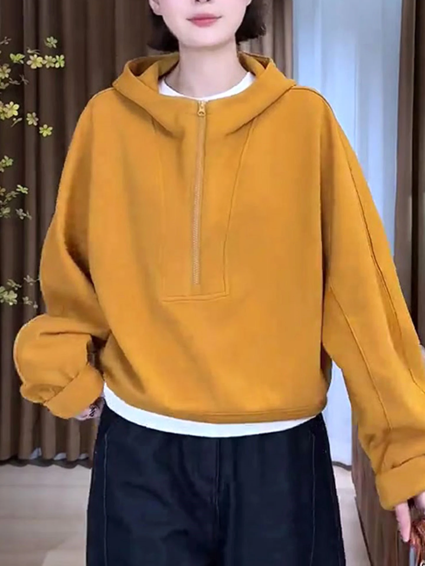 Slimming Effect f Zip Hoodie Long Sve Color Faionable Sweatirt Korean Sle Loose Fit Commute Suitable
Slimming Effect f Zip Hoodie Long Sve Color Faionable Sweatirt Korean Sle Loose Fit Commute Suitable