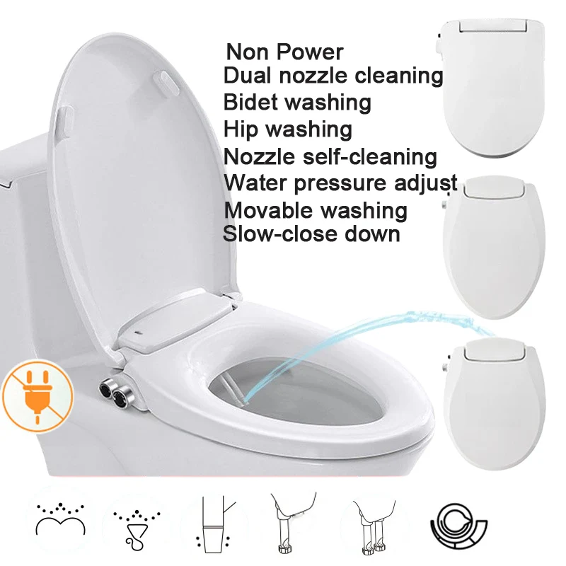 Non Power Smart Hot Cold Bidet Моющее сиденье для унитаза с двойной насадкой Inteligente Douchette Toilette Tapa Vater Con Chorro Крышка унитаза
Non Power Smart Hot Cold Bidet Моющее сиденье для унитаза с двойной насадкой Inteligente Douchette Toilette Tapa Vater Con Chorro Крышка унитаза