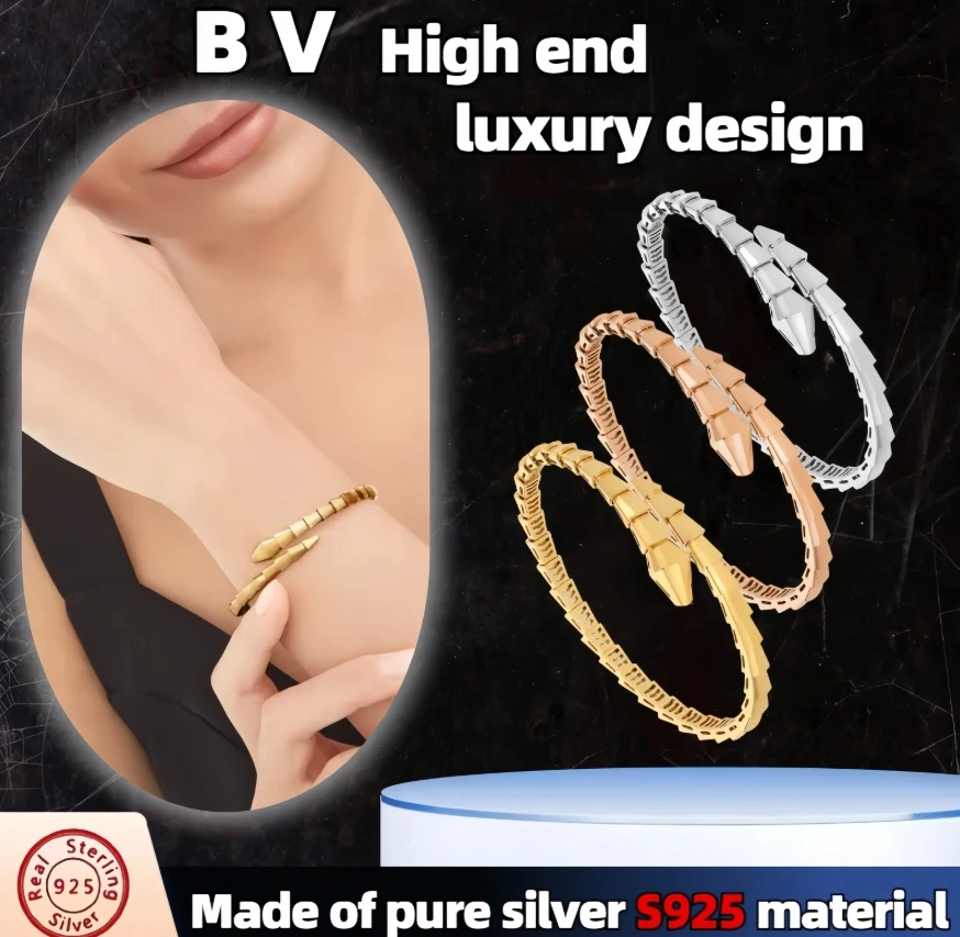 2025 Sterling Silver S925 Manufacture High Quality Snake Bracelet High-end luxury women's bracelet
2025 Sterling Silver S925 Manufacture High Quality Snake Bracelet High-end luxury women's bracelet