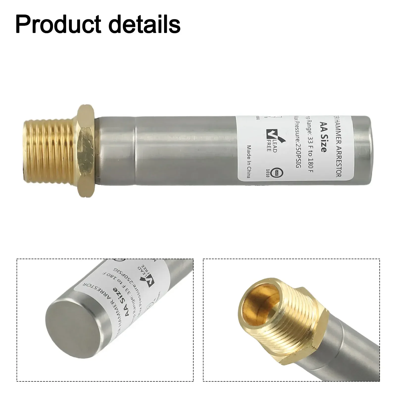 Кухонный молоток Arrestor Hammer Arrestor 1/2, компактный размер для кухонного стирки, длительное использование, минимаяющая шум, нить NPT
Кухонный молоток Arrestor Hammer Arrestor 1/2, компактный размер для кухонного стирки, длительное использование, минимаяющая шум, нить NPT