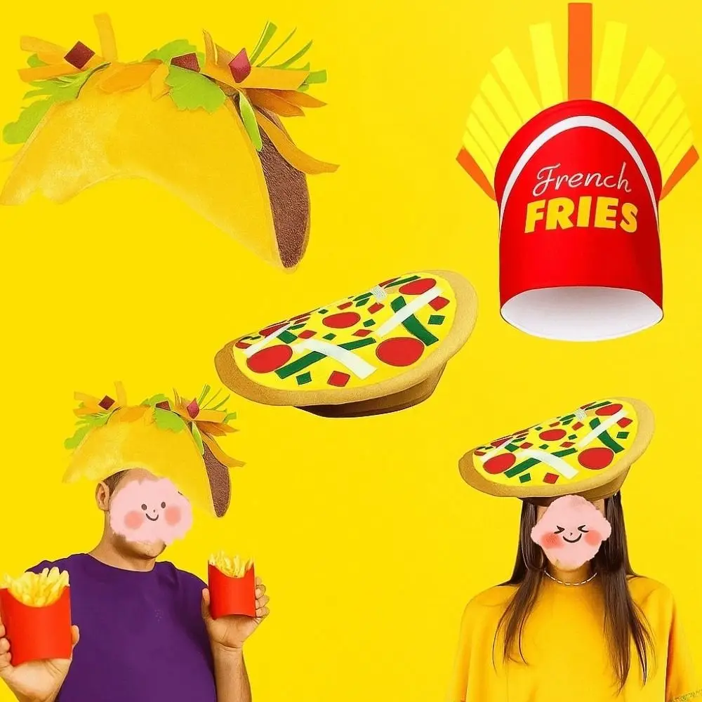 New Year Halloween French Fries Hat Cloth Funny Taco Hair Hoop Head Accessories Yellow Creative Pizza Hat Women
New Year Halloween French Fries Hat Cloth Funny Taco Hair Hoop Head Accessories Yellow Creative Pizza Hat Women