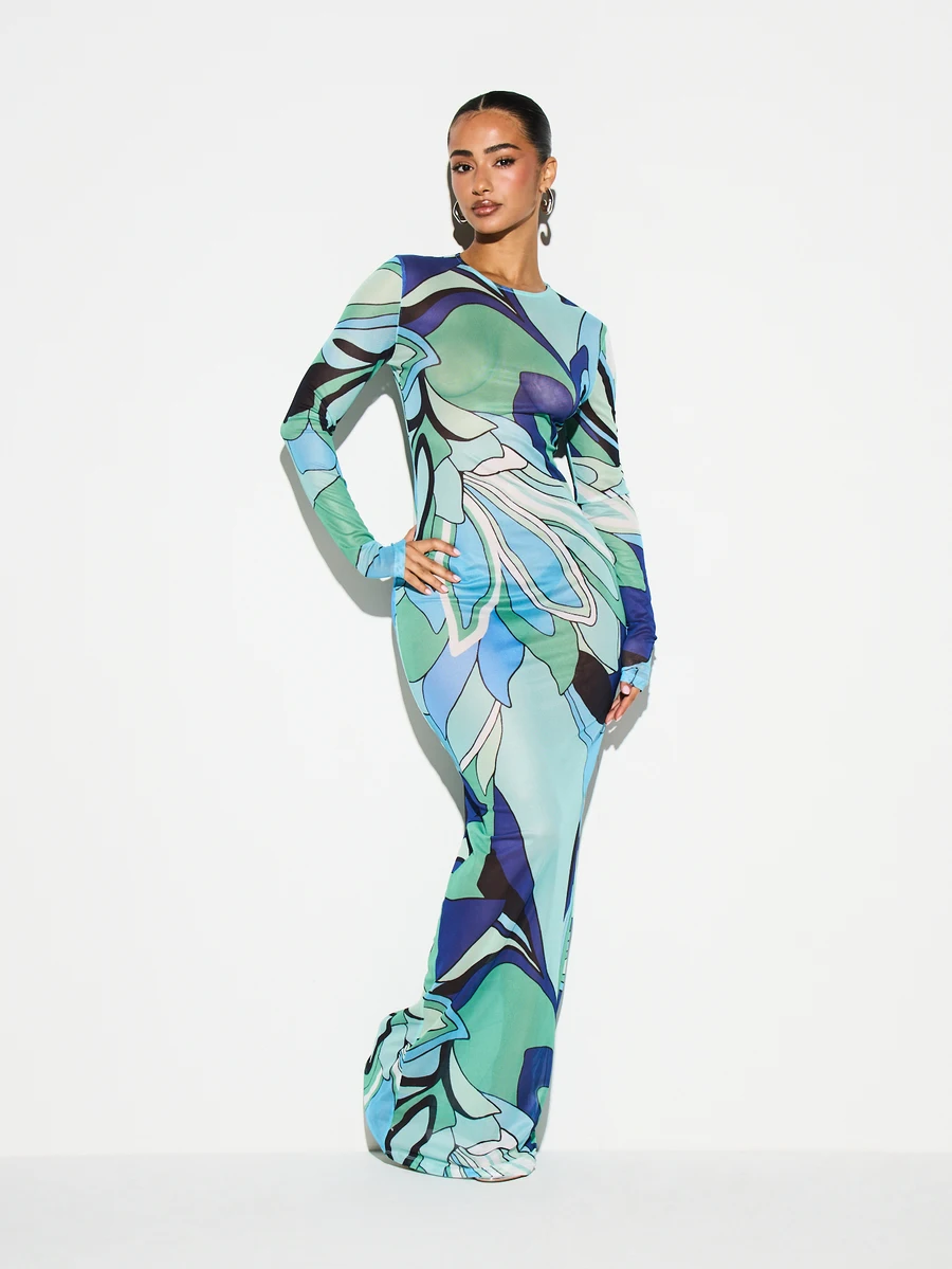 Women Long Sleeve Abstract Print Bodycon Maxi Dress Evening Party Formal Stretch Fitted Floor Length Gown
Women Long Sleeve Abstract Print Bodycon Maxi Dress Evening Party Formal Stretch Fitted Floor Length Gown