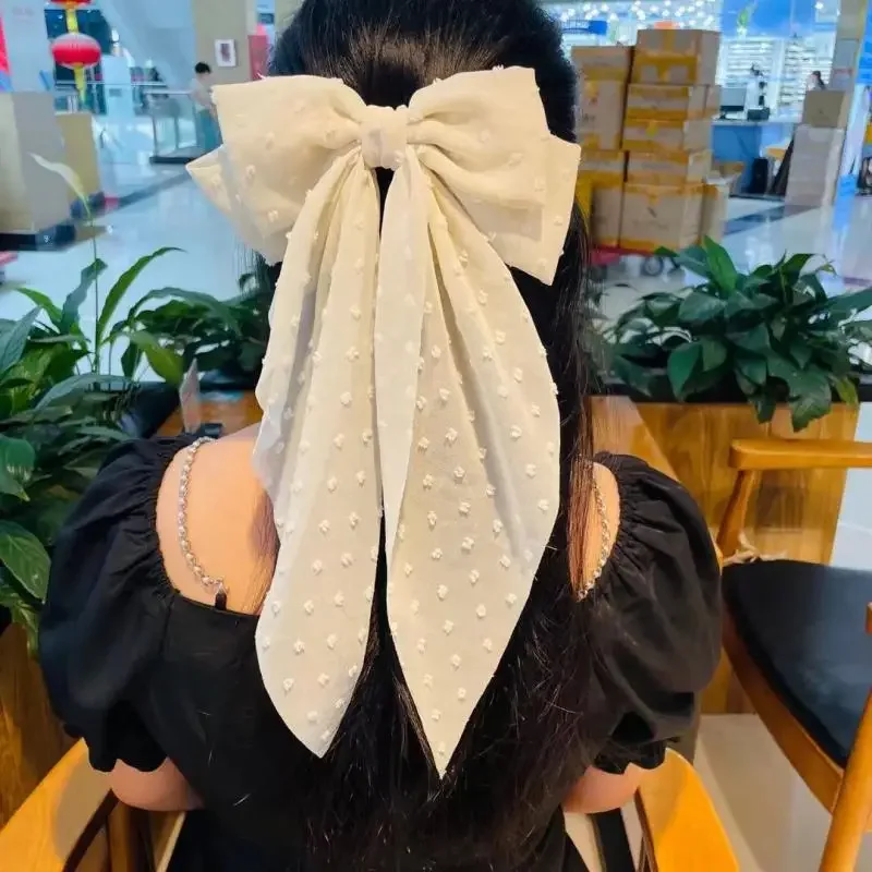 New Super Large Bow Headwear Streamer Hairpin Spring Clip Hairpin Headband Fairy Women Fashion Ponytail Headwear T002
New Super Large Bow Headwear Streamer Hairpin Spring Clip Hairpin Headband Fairy Women Fashion Ponytail Headwear T002