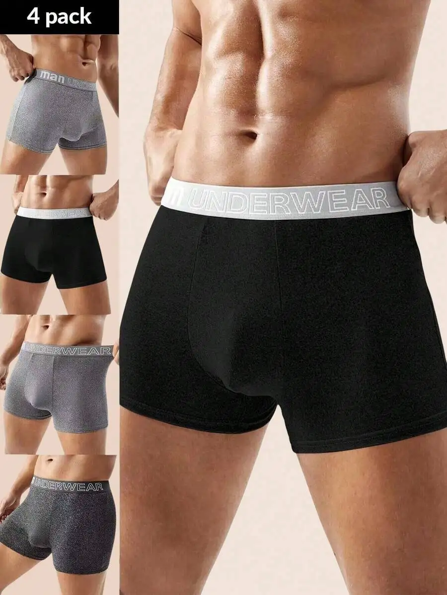 Mens Letter Print Boxer Shorts 4 Pack Casual Underwear
Mens Letter Print Boxer Shorts 4 Pack Casual Underwear