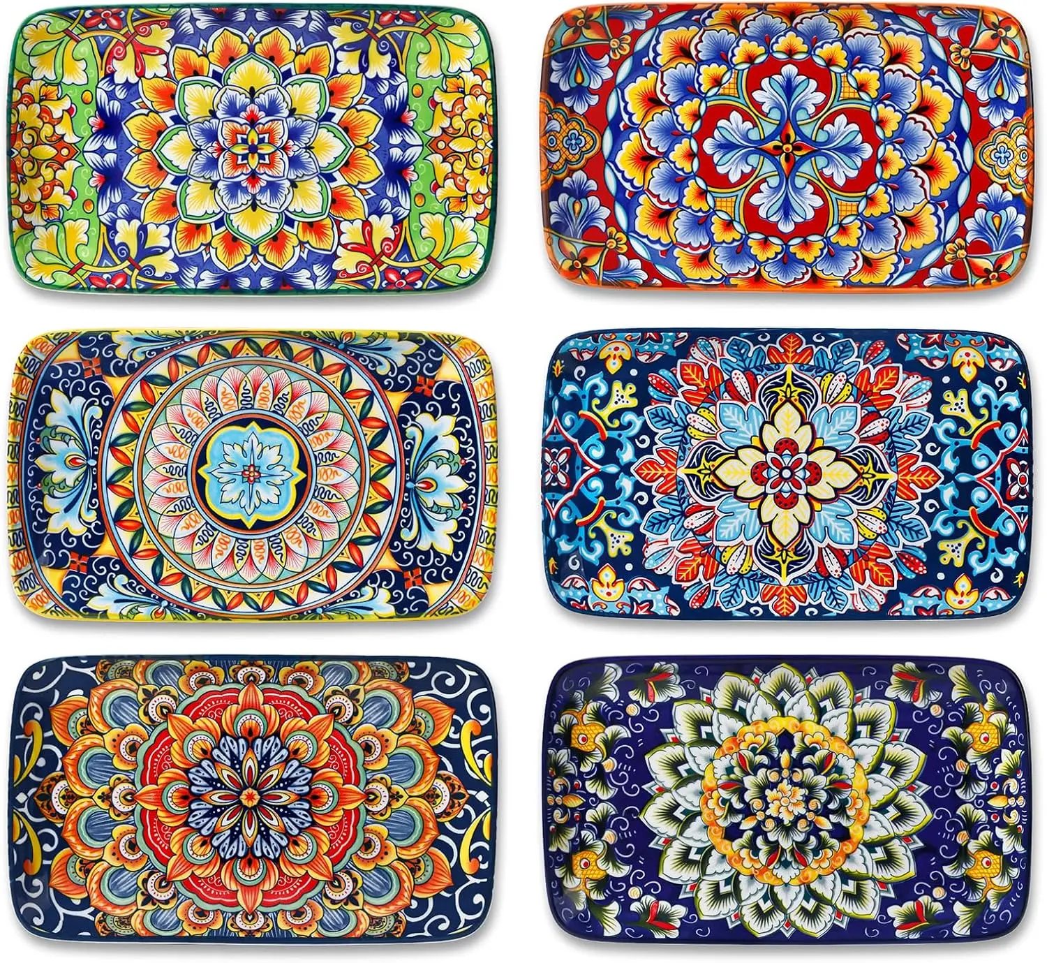 Simi 6-Piece Ceramic Salad Plates Set - 8.5 Inch, Rectangular Dessert Plates for Sushi, Appetizer, Cake - Microwave & Oven Safe,
Simi 6-Piece Ceramic Salad Plates Set - 8.5 Inch, Rectangular Dessert Plates for Sushi, Appetizer, Cake - Microwave & Oven Safe,