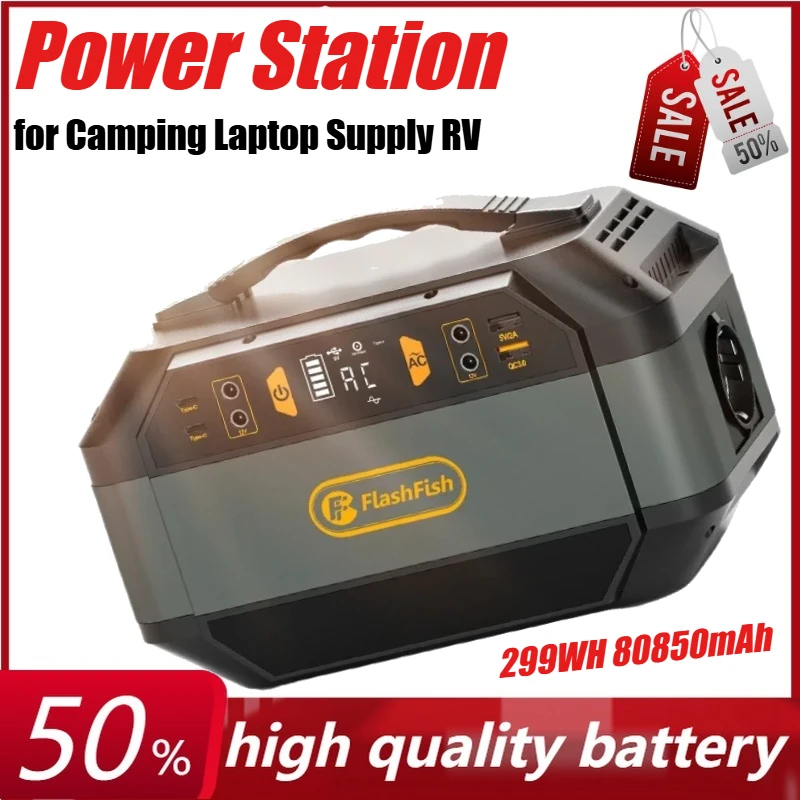 299WH 80850mAh Portable Power Station Emergency Solar Generator Battery Pack Power Bank Outdoor for Laptop Camping Supply RV
299WH 80850mAh Portable Power Station Emergency Solar Generator Battery Pack Power Bank Outdoor for Laptop Camping Supply RV