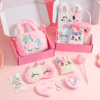 Unicorn Themed Notebook Set Kawaii Christmas Gift Set for Girls School Writing Stationery Set Cute Stationery Organizers