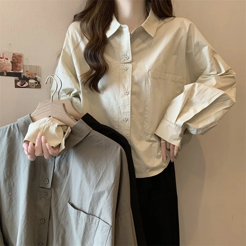 2023 New Spring / autumn Women Loose Turn - down Collar Long Sleeve Blouse Good Quality Pockets Cotton Linen Casual Shirts
2023 New Spring / autumn Women Loose Turn - down Collar Long Sleeve Blouse Good Quality Pockets Cotton Linen Casual Shirts