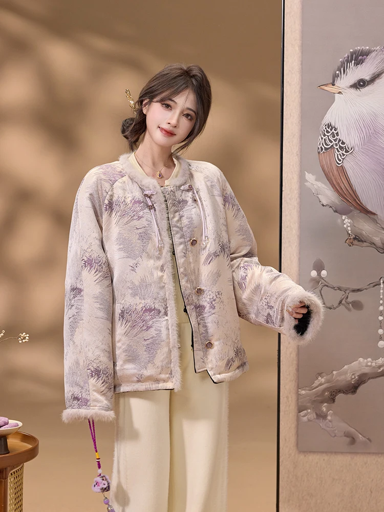 Double-Sided down Jaet Chinese Sle Purple Tone Gold Tead Embroidery 90 White Du down Commute Sle Long Sve Coat
Double-Sided down Jaet Chinese Sle Purple Tone Gold Tead Embroidery 90 White Du down Commute Sle Long Sve Coat