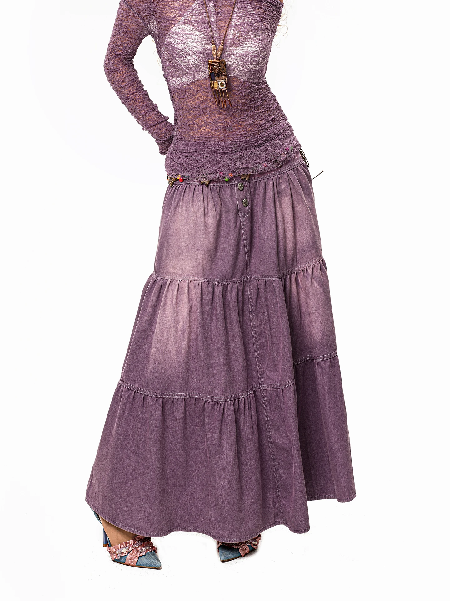 Arielink Bohemian Style Vintage Washed Denim Skirt Women's Summer High Waist A-Line Midi Skirt Flared Skirt Street Style
Arielink Bohemian Style Vintage Washed Denim Skirt Women's Summer High Waist A-Line Midi Skirt Flared Skirt Street Style