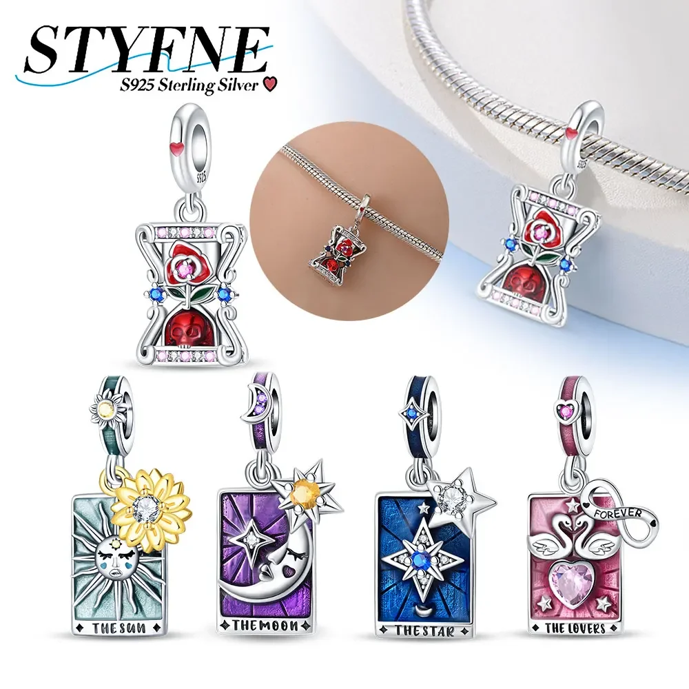 925 Sterling Silver Sparkling Tarot Card Star Sun Moon Beaded Charm Fit Women's Bracelet Diy Jewelry Making Gift
925 Sterling Silver Sparkling Tarot Card Star Sun Moon Beaded Charm Fit Women's Bracelet Diy Jewelry Making Gift