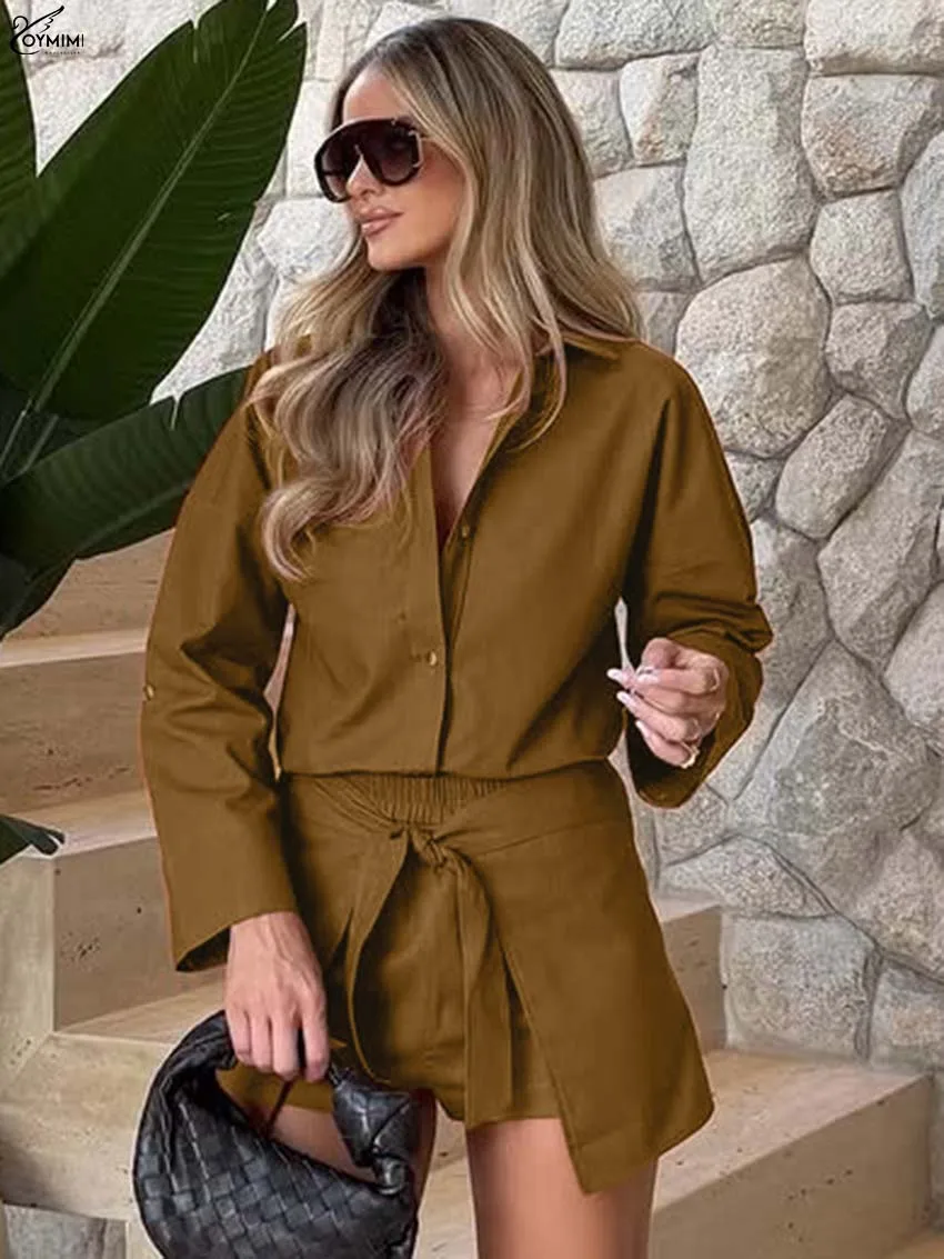 Oymimi Elegant Yellow Cotton 2 Piece Sets Woman Outfit Fashion Long Sleeve Single Breasted Shirts And Lace-Up Shorts Female Sets
Oymimi Elegant Yellow Cotton 2 Piece Sets Woman Outfit Fashion Long Sleeve Single Breasted Shirts And Lace-Up Shorts Female Sets