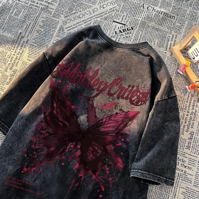 Washed and Distressed Pure Cotton Short-Sleeved T-Shirt Men's Trendy Brand Dark Style Loose Couple Heavy Half-Sleeve
Washed and Distressed Pure Cotton Short-Sleeved T-Shirt Men's Trendy Brand Dark Style Loose Couple Heavy Half-Sleeve