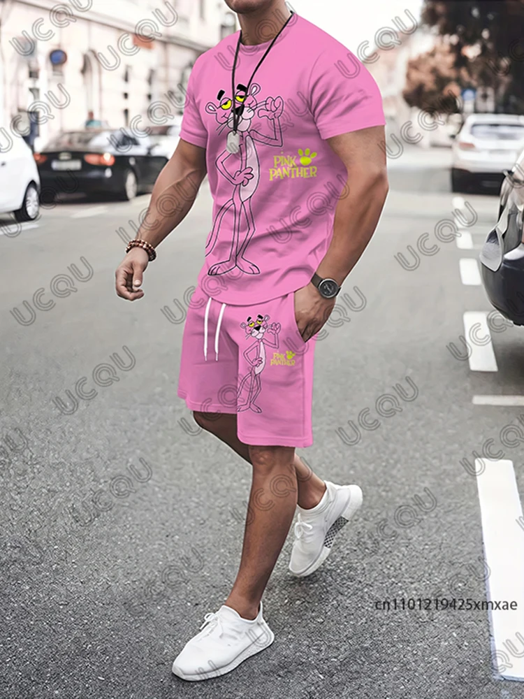 2025 Fashion New Men's Pink Panther Print Summer Short Sleeve T-shirt+Shorts Suit Sports Casual Sets 2 Piece Outfit Male Clothes
2025 Fashion New Men's Pink Panther Print Summer Short Sleeve T-shirt+Shorts Suit Sports Casual Sets 2 Piece Outfit Male Clothes