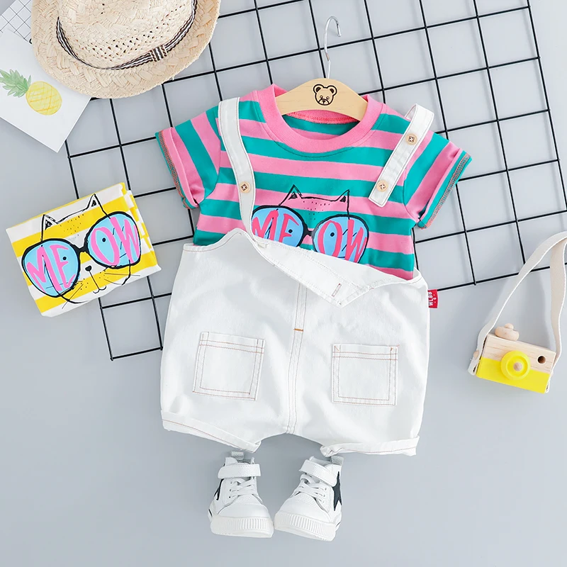 Summer Baby Girls Clothing Sets Toddler Infant Clothes Kids Outfits Casual Style Children Stripe Cartoon T Shirt Shorts
Summer Baby Girls Clothing Sets Toddler Infant Clothes Kids Outfits Casual Style Children Stripe Cartoon T Shirt Shorts