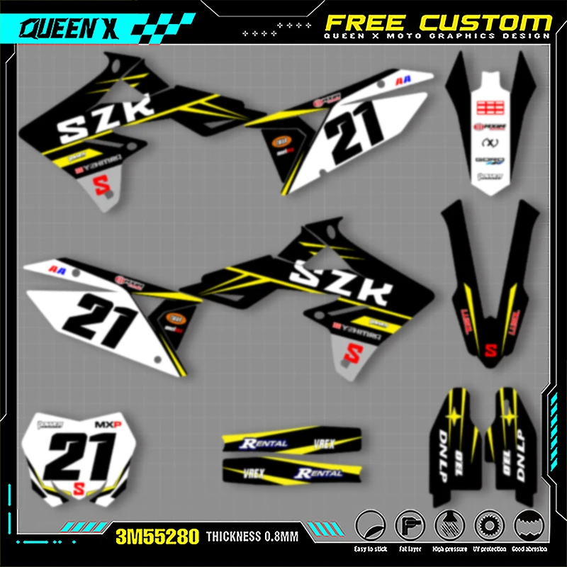 QUEEN X MOTO Custom Team Motorcycle Graphics Background Decal Stickers Kit For SUZUKI RMZ450 2018 2019 2020 001
QUEEN X MOTO Custom Team Motorcycle Graphics Background Decal Stickers Kit For SUZUKI RMZ450 2018 2019 2020 001