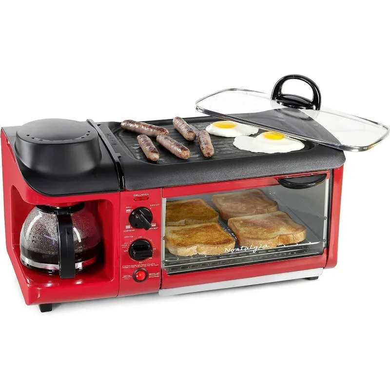 Nostalgia 3-in-1 Breakfast Station - Includes Coffee Maker, Non-Stick Griddle, and 4-Slice Toaster Oven - Versatile Breakfast Ma
Nostalgia 3-in-1 Breakfast Station - Includes Coffee Maker, Non-Stick Griddle, and 4-Slice Toaster Oven - Versatile Breakfast Ma