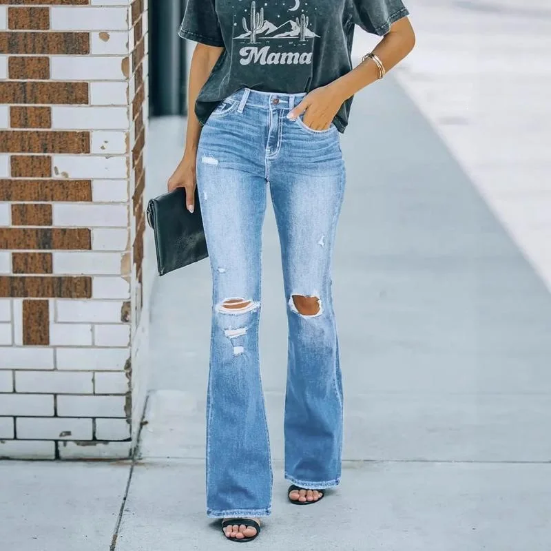 Ripped Flared Jeans Women's Casual Pants High Waist Torn Denim Flare Legs Spring 2026 Neutral Style Other Material 100%
Ripped Flared Jeans Women's Casual Pants High Waist Torn Denim Flare Legs Spring 2026 Neutral Style Other Material 100%