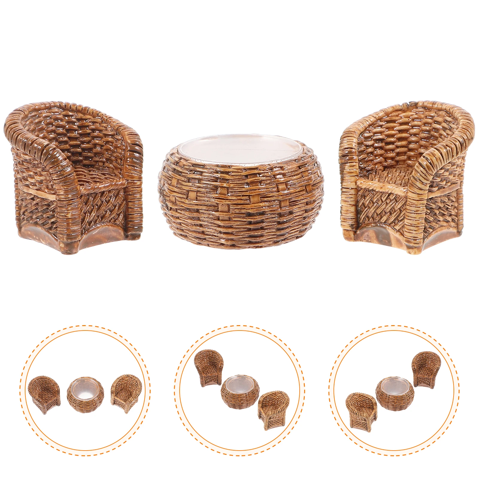 1 set Miniature House Furniture Bamboo Woven Chairs Table Decorations Plastic Tiny Model Home Props Display
1 set Miniature House Furniture Bamboo Woven Chairs Table Decorations Plastic Tiny Model Home Props Display