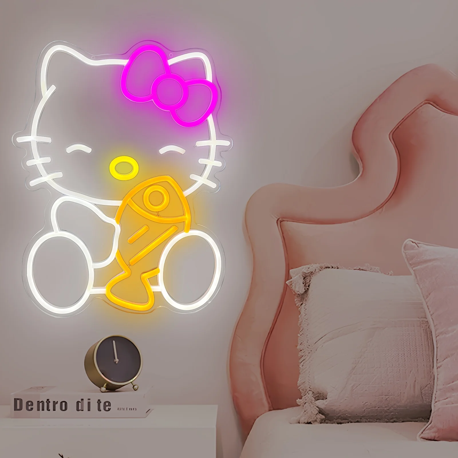 Hello Kitty with Fish LED Neon Sign Girl Gifts USB Powered Dimmable Night Light for Bedside Desk Nursery Decor Neon Light Sign
Hello Kitty with Fish LED Neon Sign Girl Gifts USB Powered Dimmable Night Light for Bedside Desk Nursery Decor Neon Light Sign