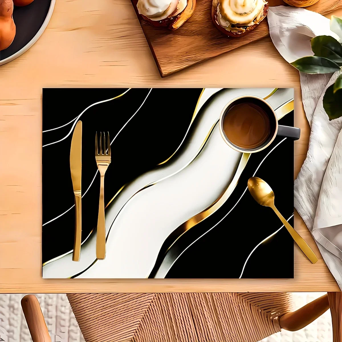 4pcs Black White Marble Placemats Elegant Polyester Table Mats,Washable for Kitchen,Dining & Coffee Table Decor,Minimalist Style
4pcs Black White Marble Placemats Elegant Polyester Table Mats,Washable for Kitchen,Dining & Coffee Table Decor,Minimalist Style