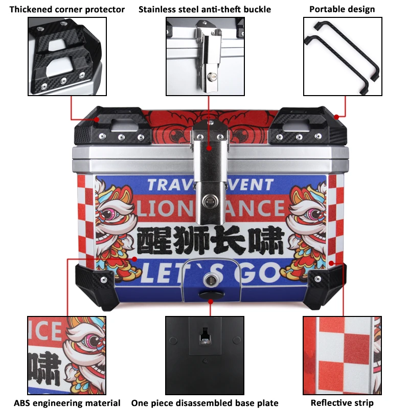 45L Motorcycle Tail Box Universal For R1200GS R1250GS F800GS F850GS G310gs F750gs Large Capacity Top Rear Luggage Tool Tail Box
45L Motorcycle Tail Box Universal For R1200GS R1250GS F800GS F850GS G310gs F750gs Large Capacity Top Rear Luggage Tool Tail Box