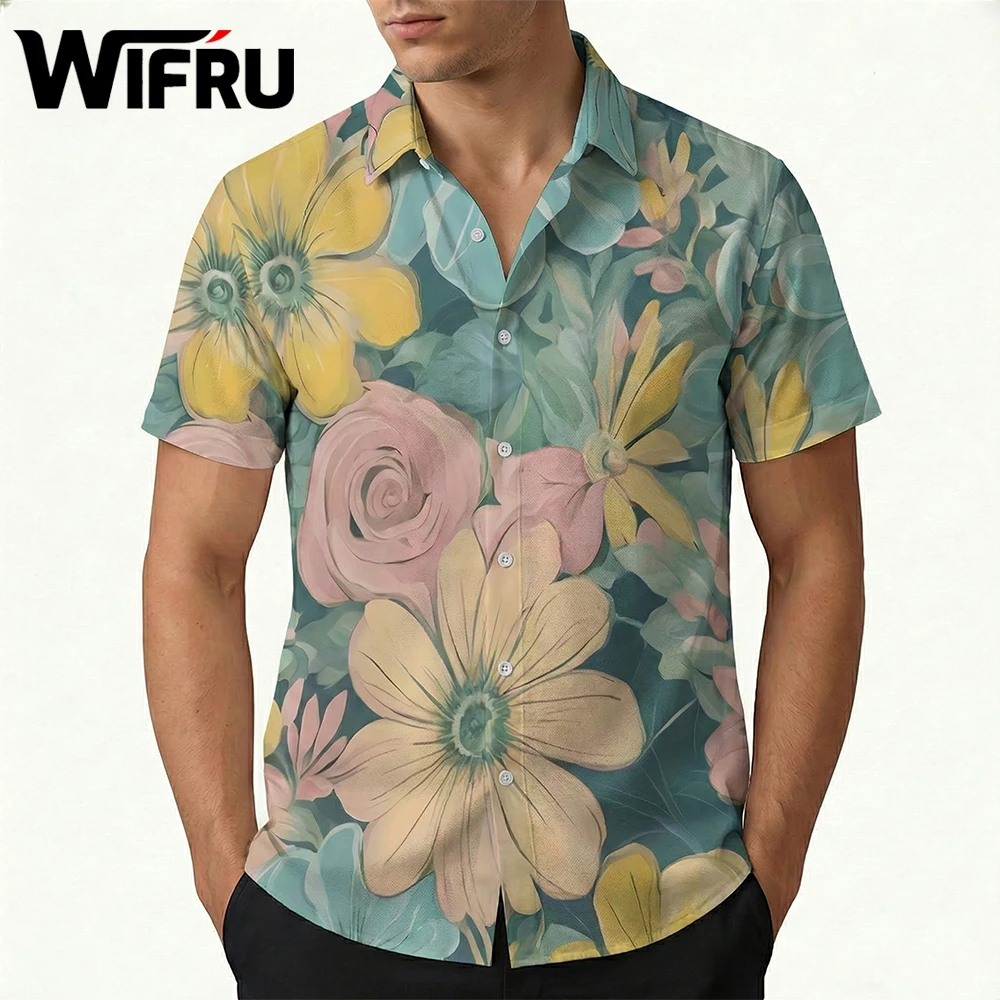 Flower 3D Printed Men's Beach Shirt Loose Casual Short Sleeve Hawaiian Shirt Men And Women Fashion Harajuku Lapel Button Tops
Flower 3D Printed Men's Beach Shirt Loose Casual Short Sleeve Hawaiian Shirt Men And Women Fashion Harajuku Lapel Button Tops