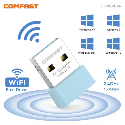 Comfast150M USB WiFi 어댑터 2.4G 네트워크 카드 USB 2.0 WiFi 어댑터 LAN Wi-Fi 수신기 키 동글 Antena Para PC Win 7 8 10 11