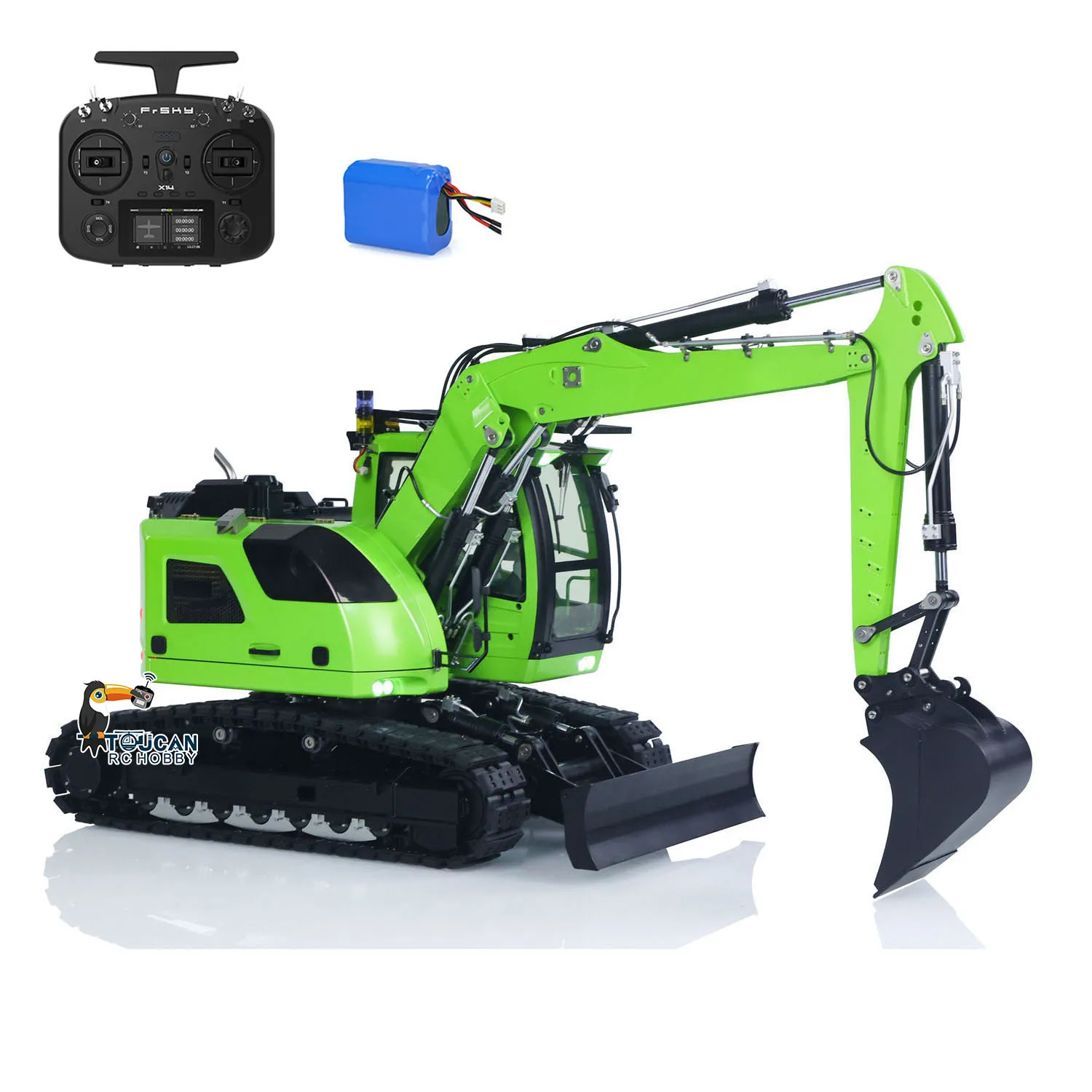 Upgraded 914 1/14 RC Hydraulic Excavator 5ways Valve Electric Digger Model RTR Construction Vehicle Frsky X14 Radio Battery
Upgraded 914 1/14 RC Hydraulic Excavator 5ways Valve Electric Digger Model RTR Construction Vehicle Frsky X14 Radio Battery